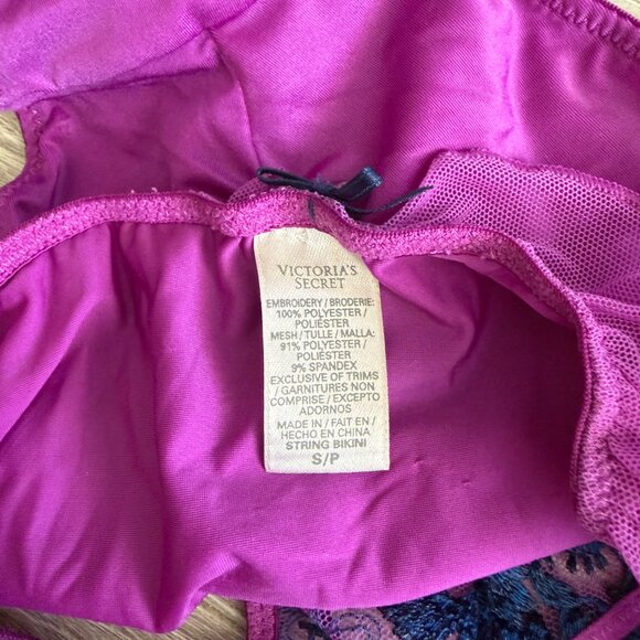 Victoria’s Secret Purple Embroidered Lace Bra Panty Set 34C S - Picture 11 of 11